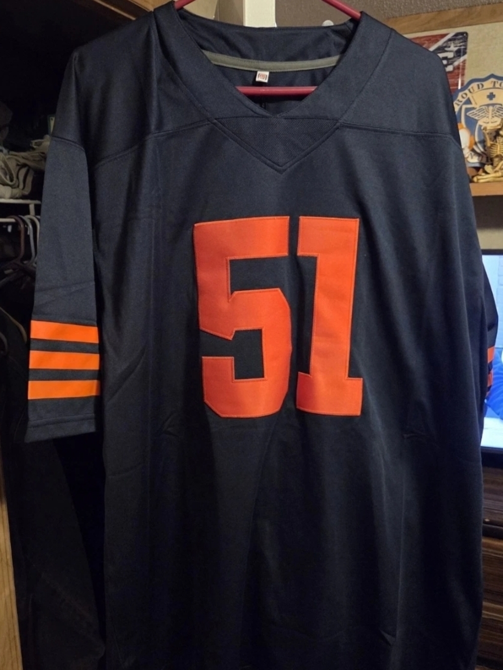 Dick Butkus Chicago Bears Navy Blue Football Jersey  Size 2XL heavy stitching
